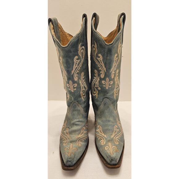 Corral Women's Turquoise Blue Cortez Cowboy Snip Toe Boots Style R1973 Sz‎ 7.5 M - Picture 5 of 16